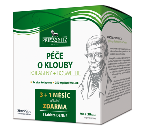 Priessnitz® Kolageny+Boswellie péče o klouby 90+30 tablet